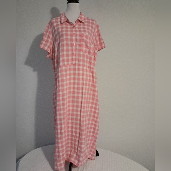 Pink Checkered Maxi Dress XXL - Picture 12 of 12